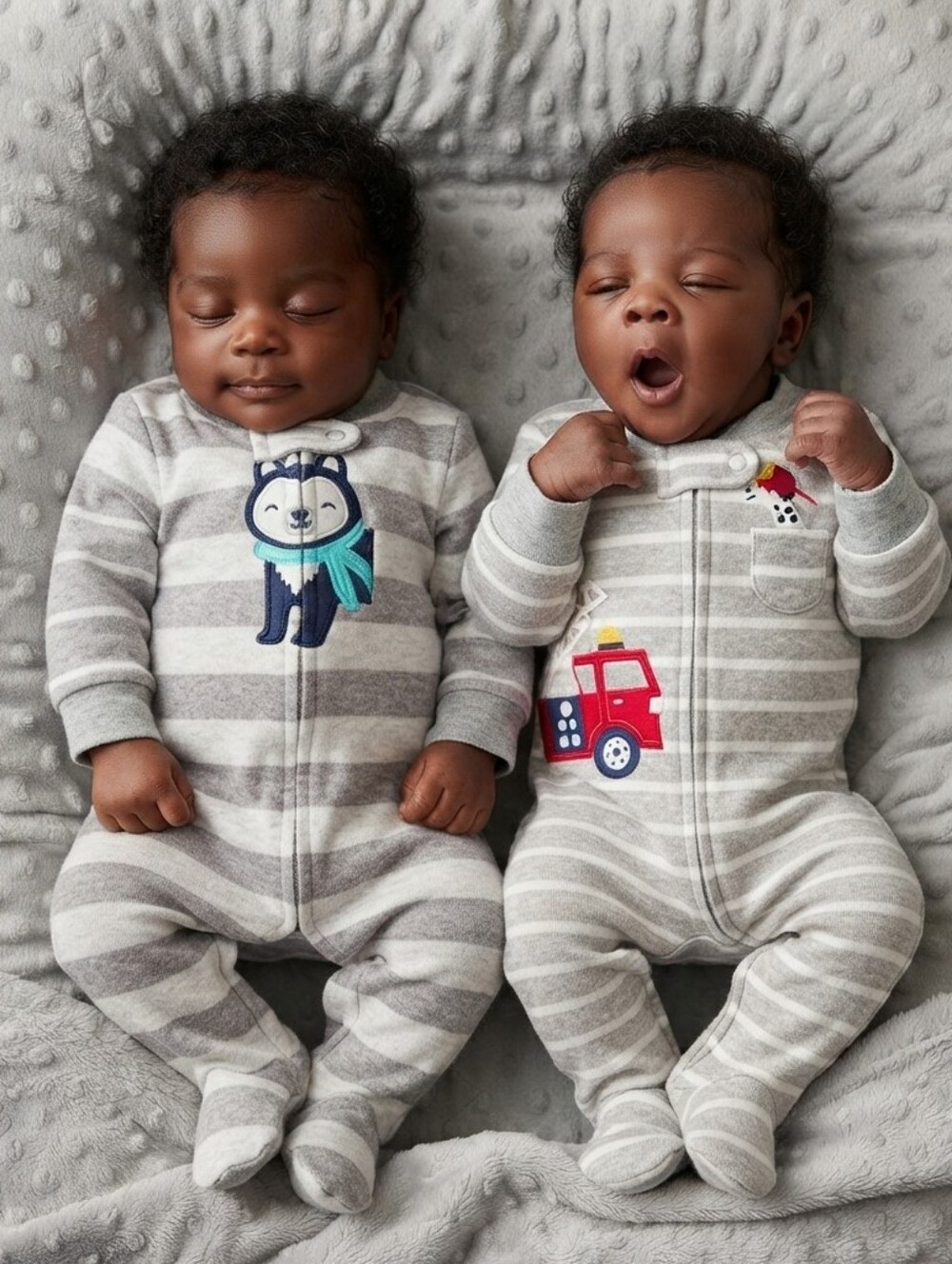 Carter's 6M Striped Gray Kids One Piece Set